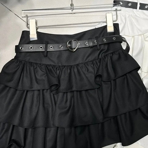 Gothic Black Cake Skirts - Femboy Fashion