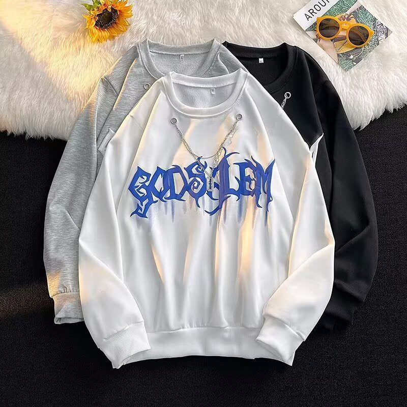 Fashion graphic round neckline sweatshirt