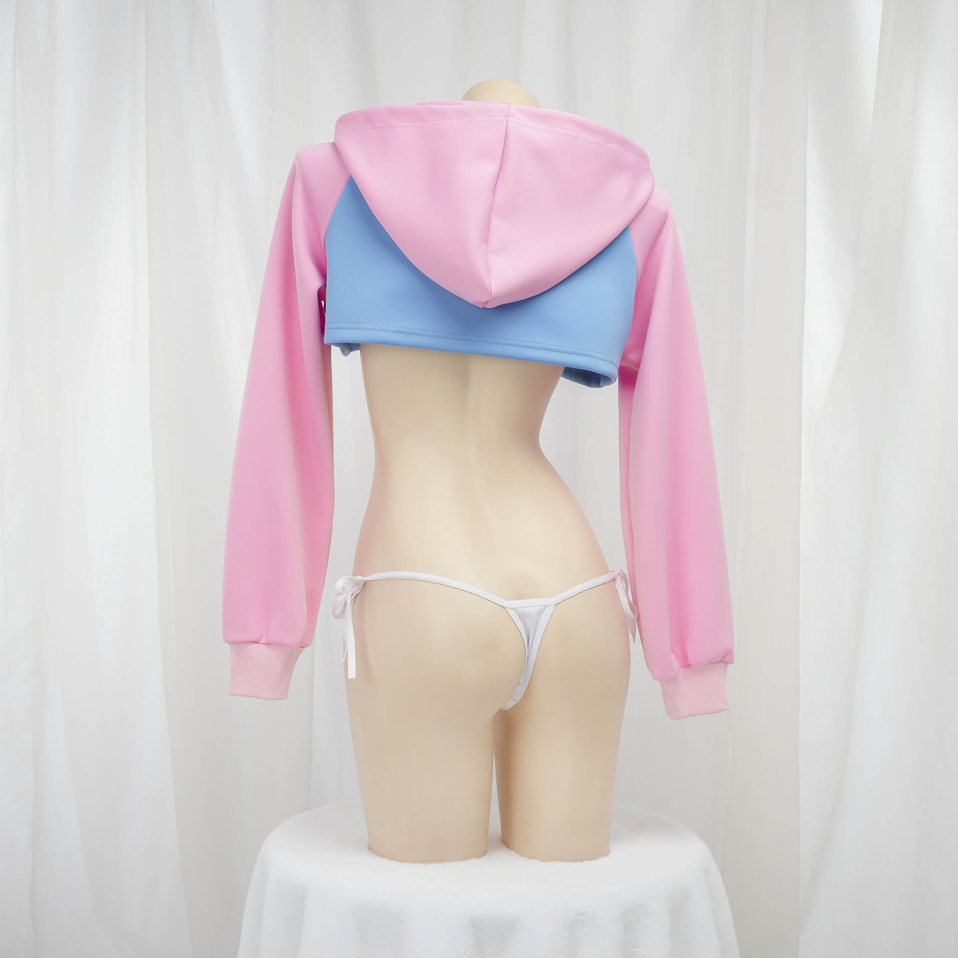Femboy cute game over cropped hoodie back