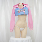 Femboy cute game over cropped hoodie for femboy
