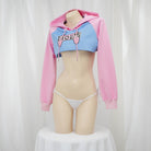 Femboy cute game over cropped hoodie for femboy