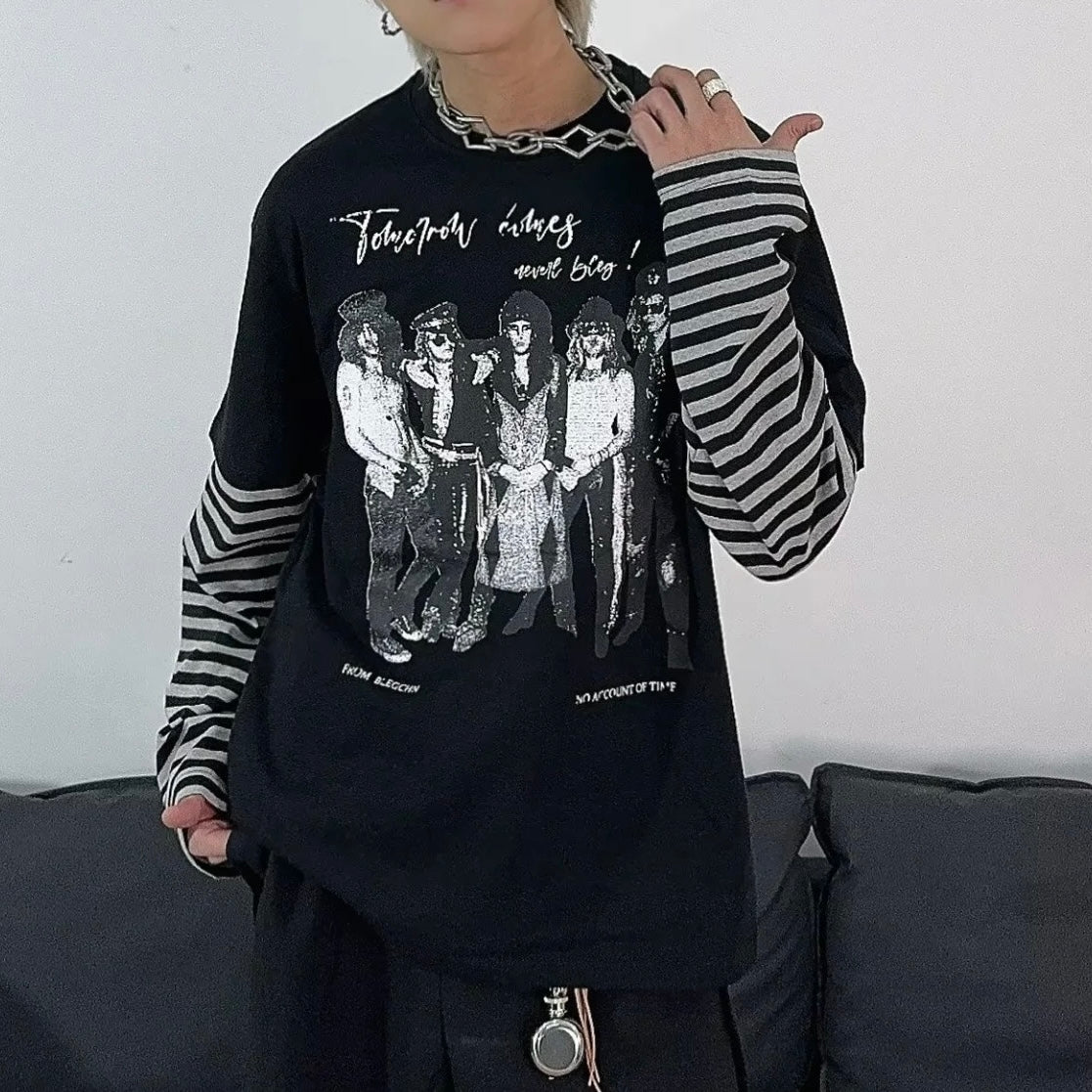 Black gothic style long sleeve top