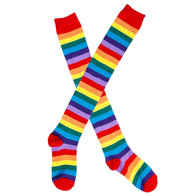Rainbow Thigh High Socks Gloves Set - Femboy Fashion