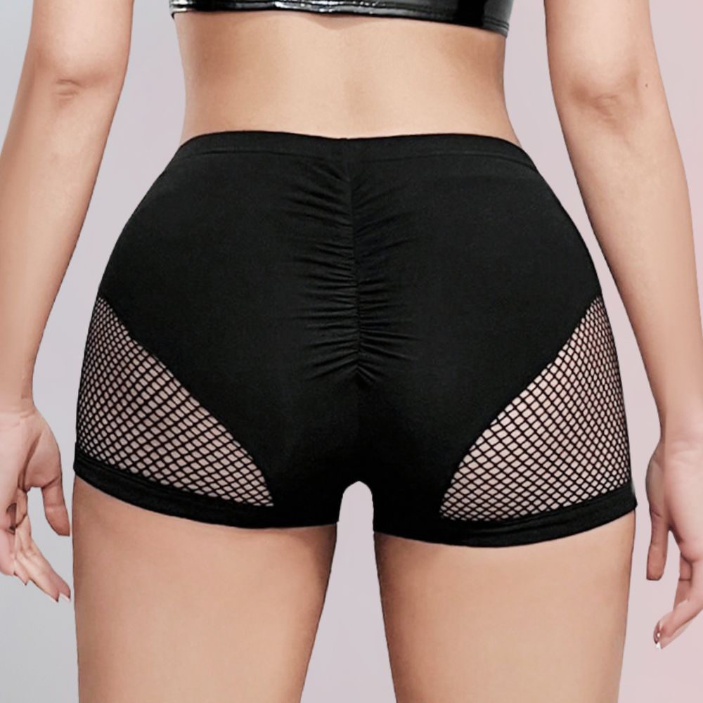 Femboy in Black Mesh Short Back