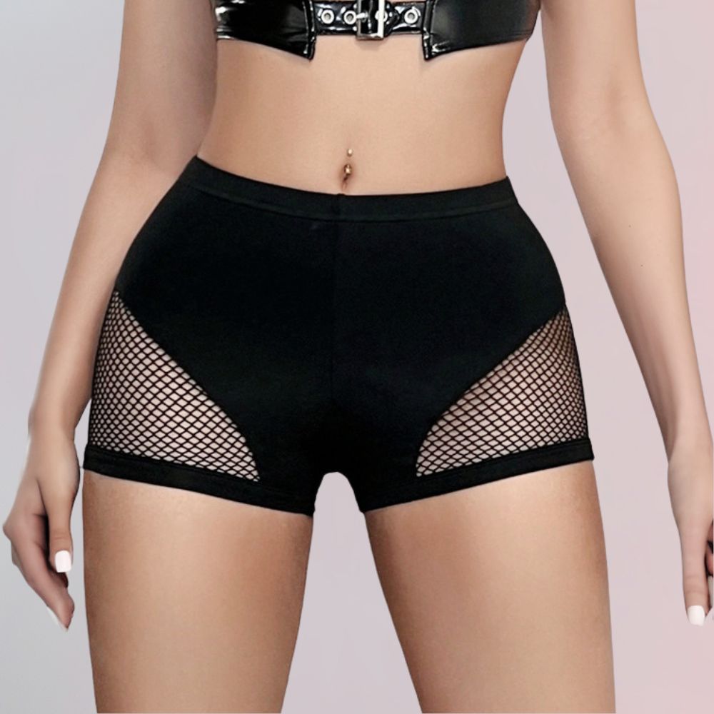Femboy In Black Mesh Short