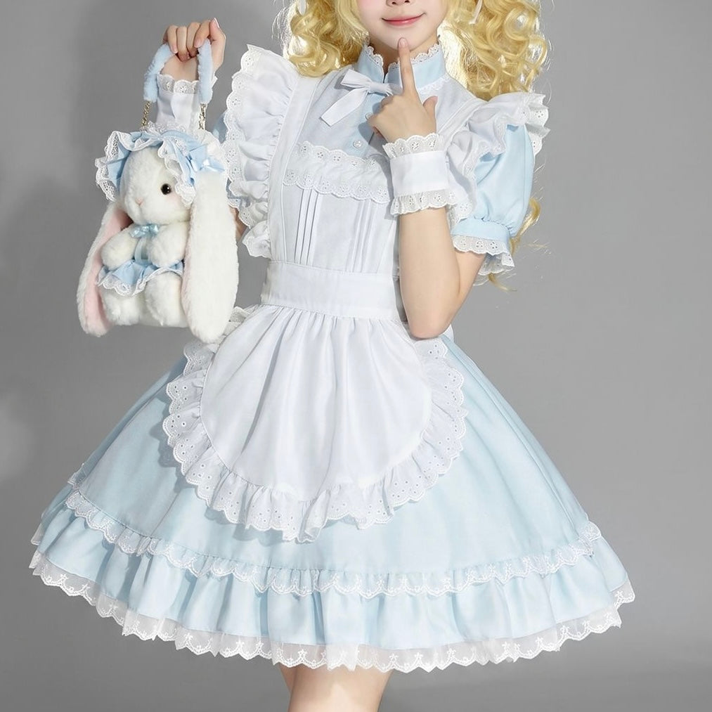 Blue And White Maid Dress - Femboy Fashion