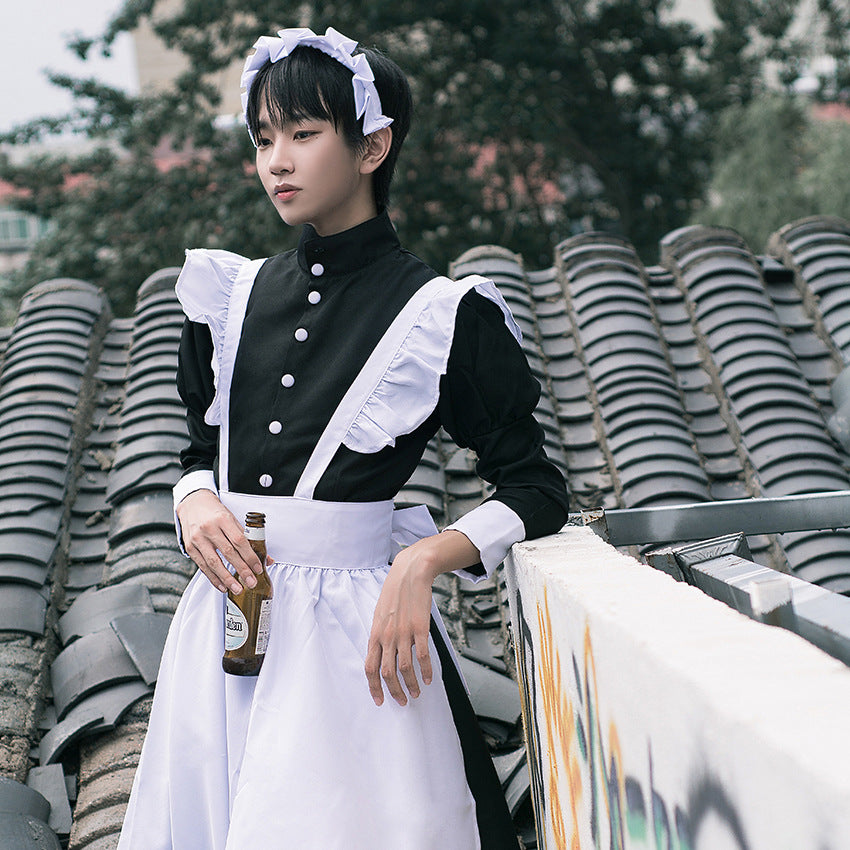 Long Sleeve Black Maid Dress - Femboy Fashion