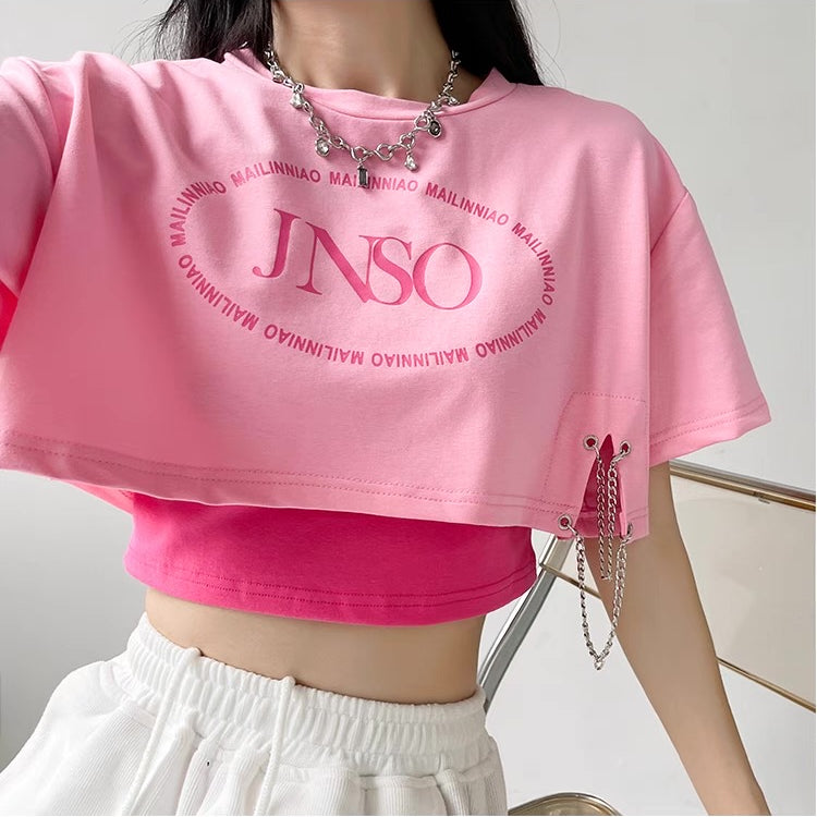 Femboy in pink fashion tank top with crop top