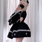 Femboy In Sexy Black Dress With Gloves Set
