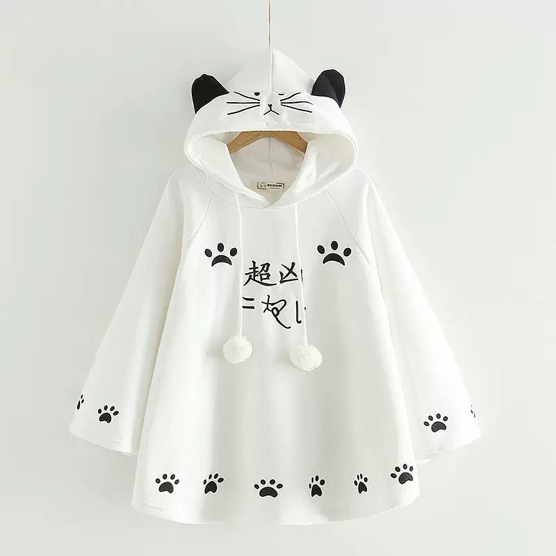 Femboy in white femboy anime print oversize hoodie