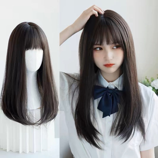 Long Straight Wig With Bangs - Femboy Fashion