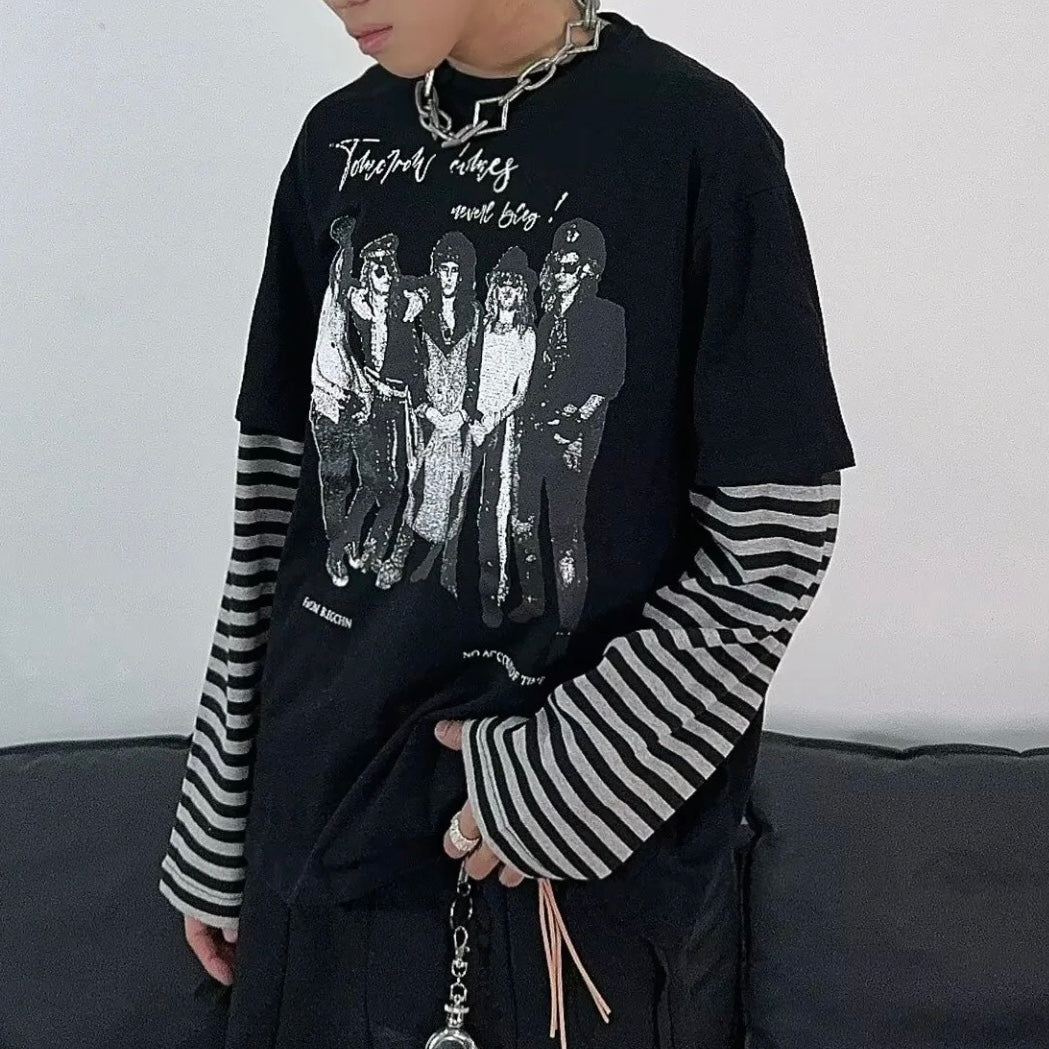 Black gothic style long sleeve top