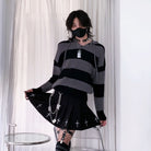 Femboy Wear A Black Pleated Skirt With Cross - Femboy Fashion