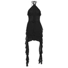 Femboy wear black sexy halter backless slim dress