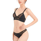 Femboy wear femboy sexy see through bra and panty set side