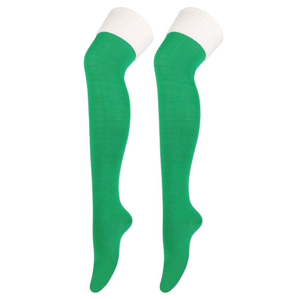 Femboy wear green femboy christmas thigh high socks