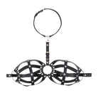Femboy wear leather cage bra bondage detail