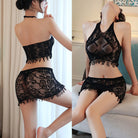 Femboy wear sexy floral lace lingerie set