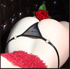 Femboy wear sexy floral sheer pouch panties thong back