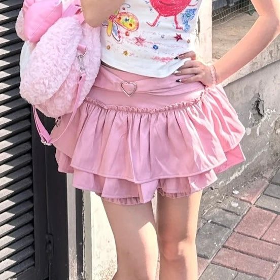 Femboy wear sexy sweet pink pleated short skirt