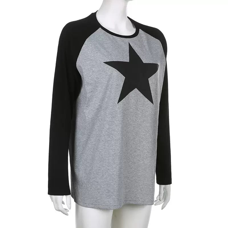 Femboy wear sexy y2k star striped long sleeve tee femboy fashion