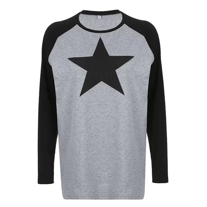 Femboy wear sexy y2k star striped long sleeve tee for femboy