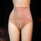 Femboy wear skin color high waist corset hiding gaff panty