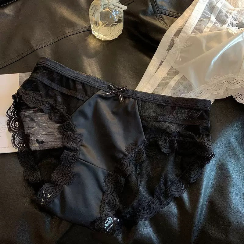 Femboy wear sweet heart mesh sheer crotchless panties back