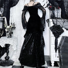 Femboy wear sweet sexy black long sleeve floral dress