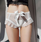 Femboy wear sweet sexy cute lolita see through mesh panties with bow