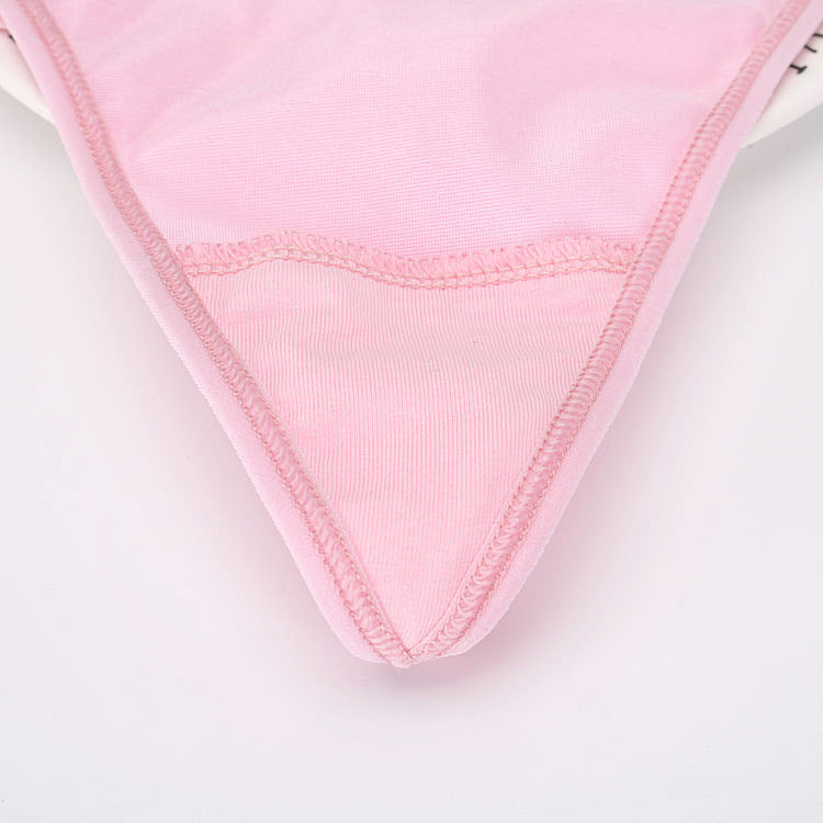 Pink G String Thong Panty With Bowknot - Femboy Fashion