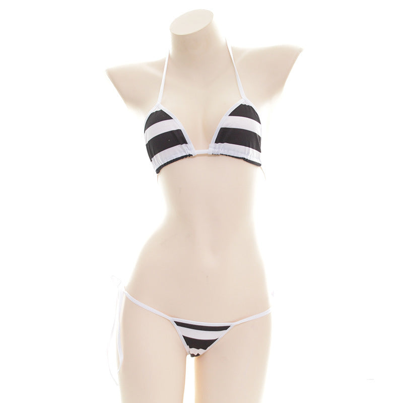 Cute Black Stripe Bikini - Femboy Fashion