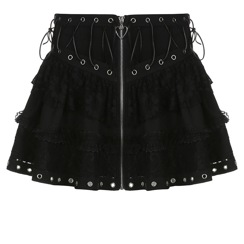 Goth Short Skirt Front - Femboy Fashion