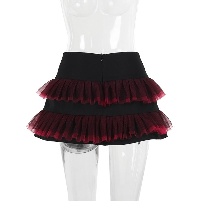 Gothic black and red skirt back