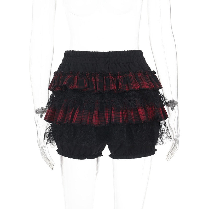 Gothic black and red skirt back
