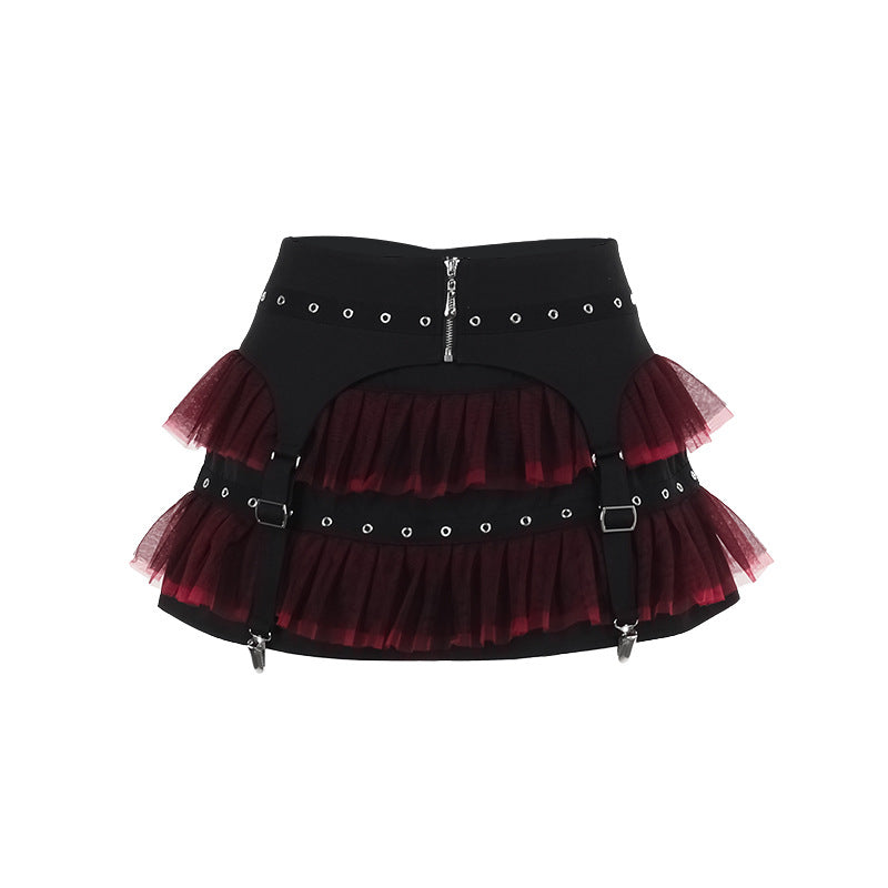 Gothic black and red skirt