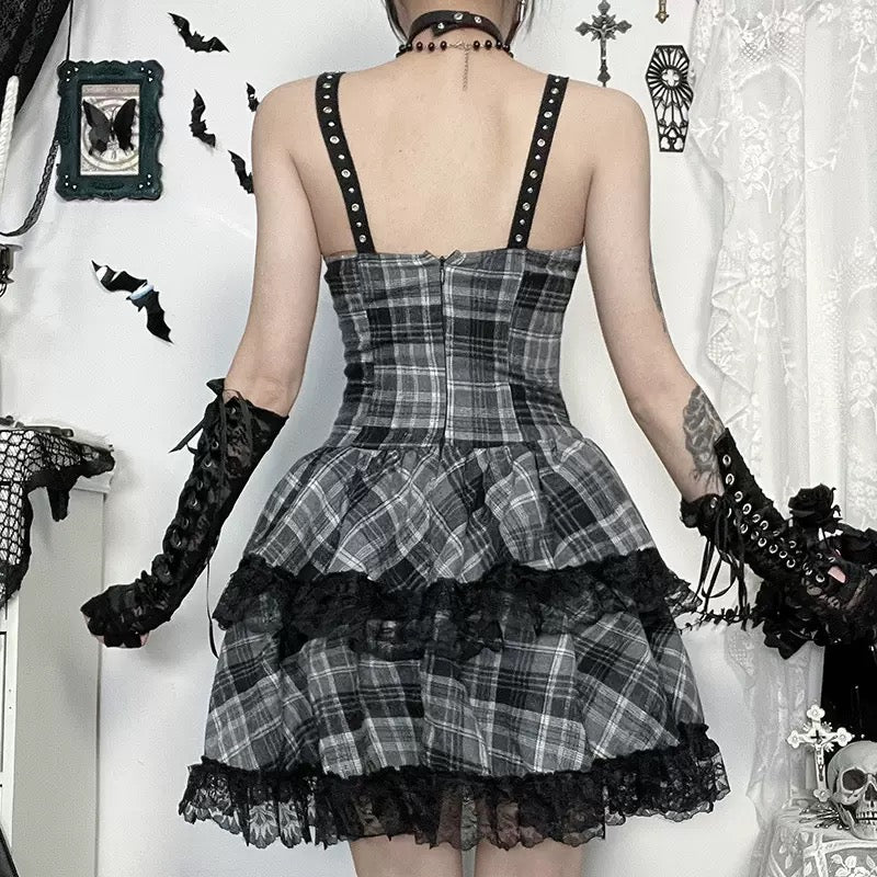 Gothic Black Sundress Back - Femboy Fashion