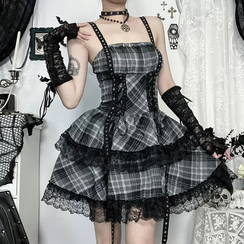 Gothic Femboy in Gothic Black Sundress - Femboy Fashion