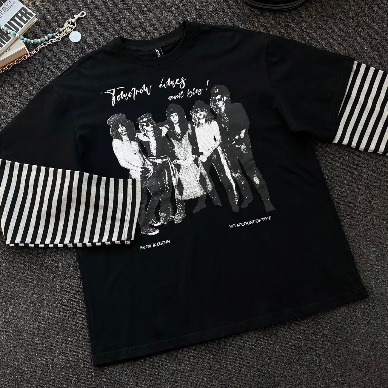 Black gothic style long sleeve top