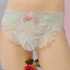 Green Sweet Floral Lace Pouch Panty