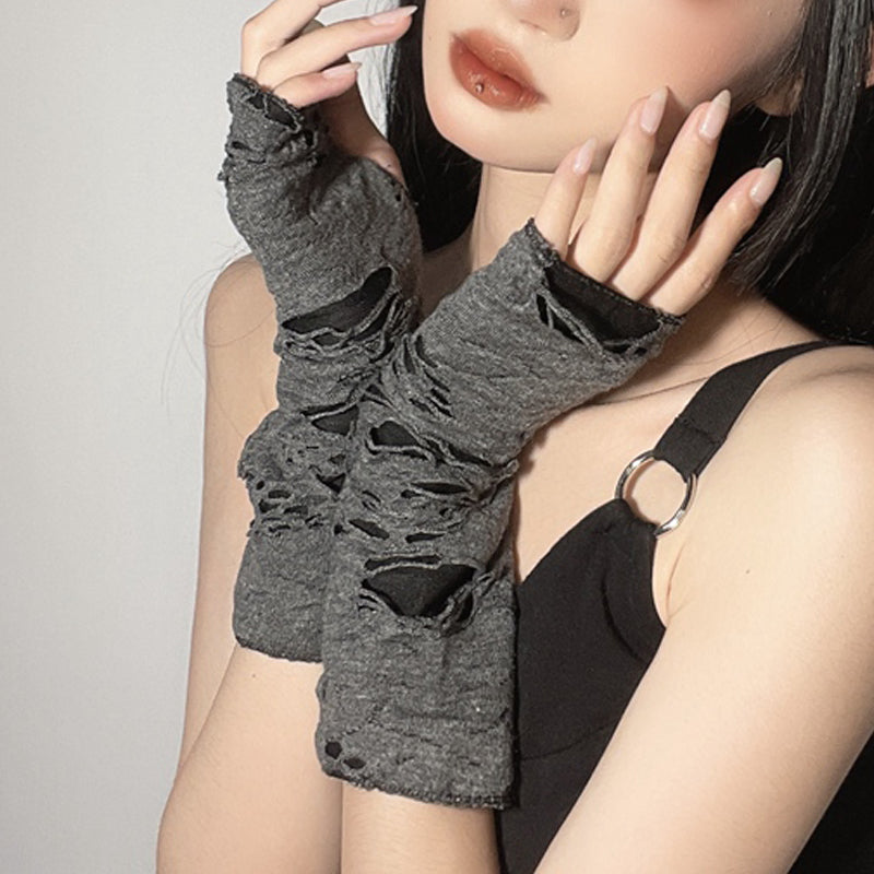 Gothic Fingerless Gloves - Femboy Fashion
