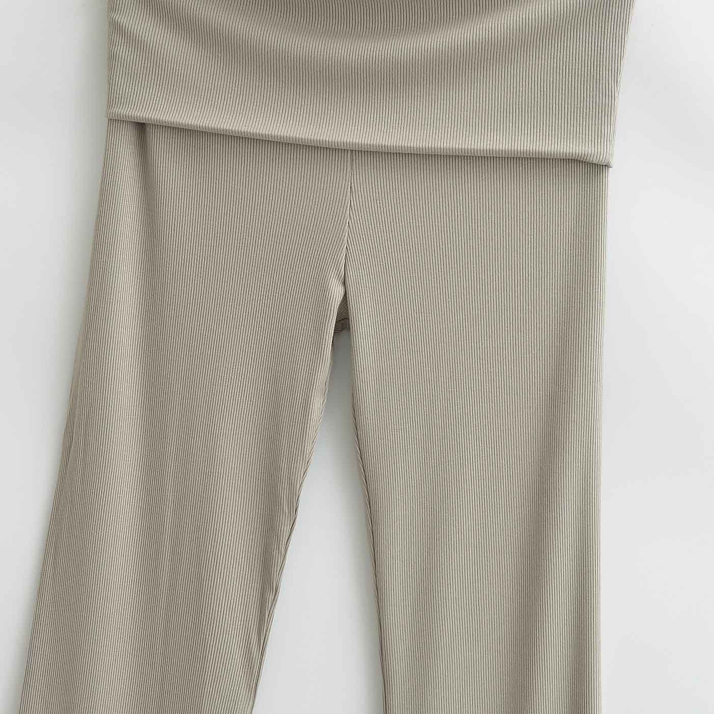 High Sport Kick Flare Pants Details - Femboy Fashion