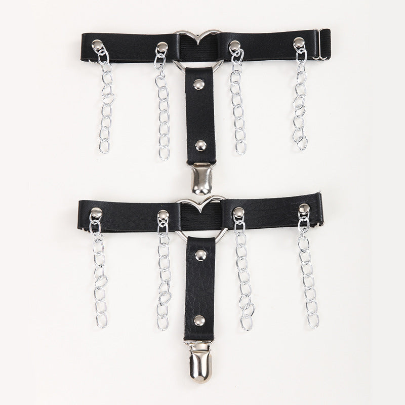 Punk Black Heart Shaped Garter - Femboy Fashion