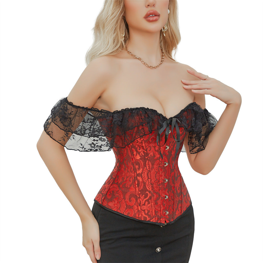 Femboy in Red And Black Corset Top - Femboy Fashion