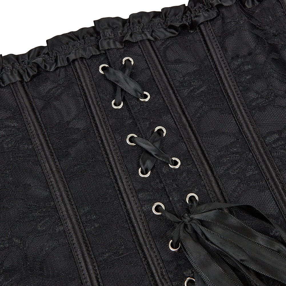 Black Strapless Corset Lace Up - Femboy Fashion