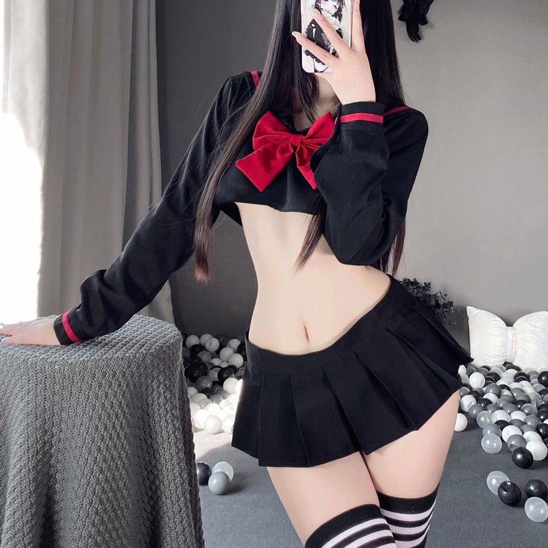 Sexy Japanese Schoolgirl Lingerie Black - Femboy Fashion