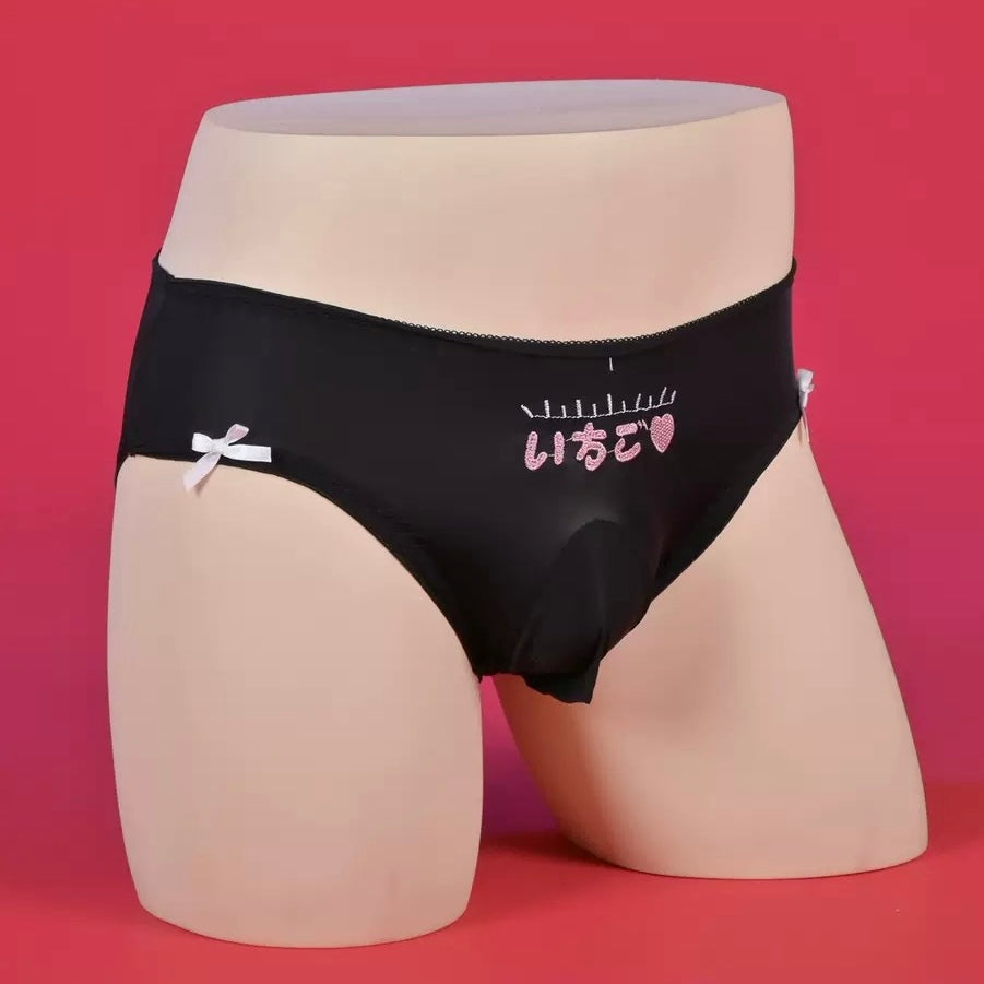 Black kawaii letter pouch panty