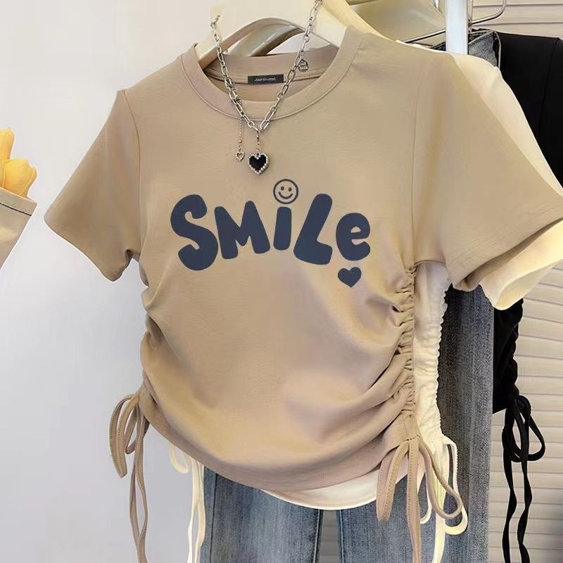 khaki Smile T-Shirt for Femboy - Femboy Fashion