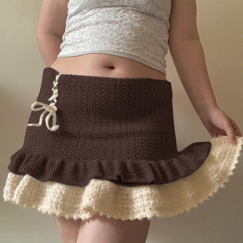 Ruffle Knitting Mini Skirt - Femboy Fashion