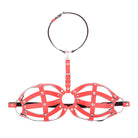 Leather sweet cage bra bondage for femboy